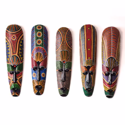 Small African Mask - Hand Painted Aboriginal Dot Art - Masks Wall Hanging Wall Decoration Home Decoration