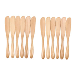 Wooden Butter Knife Cheese Spreader 6.5 Inch, Jam Knife Butter Cake Knife Mask Knife 12 Pieces
