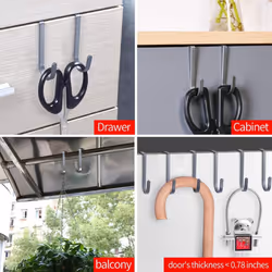 Over Cabinet Hook, 304 Stainless Steel Multiple Use S Shaped Hanging Over the Cabinet Door Hooks