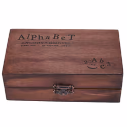 Rubber Stamp Alphabet Number Wooden Box Set Print Style Wood 70PCS