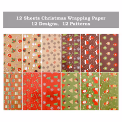 12 Pack Wrapping Paper Sheets,for Christmas Birthday Party Wrapping Paper Set