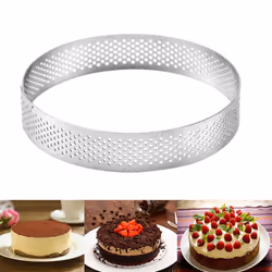3X 20cm Round Stainless Steel Cake Hole Molds Mousse Cake Tart Ring Pizza Dessert DIY Decor Mould Kitchen Baking Tool