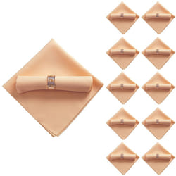 10Pcs 48X48cm Polyester Cloth Napkins for Restaurant Wedding , Champagne Color