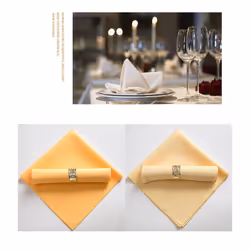 10Pcs 48X48cm Polyester Cloth Napkins for Restaurant Wedding , Champagne Color