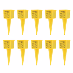 10 Pcs 1.5 inch Rain Gauge, Sprinkler Gauge, Wide Mouth, Yellow Garden Outdoor Water Measuring Tool
