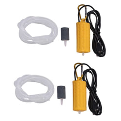 2X USB Mini Aeration Pump Air Pump Aquarium Aerator Ultra Quiet Mini Fish Tank Go Fishing Oxygen Pump -Yellow