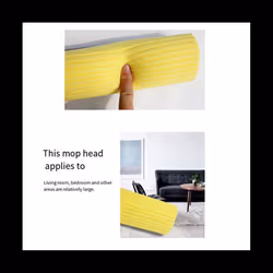 Mop Roller Head Refill Sponge Refills Cleaning Pads Absorbent Replacement Wet Mopping Clothes Accessories Eraser 4Pack