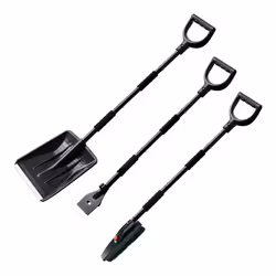 3-In-1 Snow Shovel Set Collapsible Snow Brush Scraper Winter Snow Removal Kit Car Ice Scraper Windshield Scraper Black