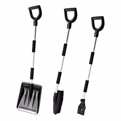 3-In-1 Snow Shovel Set Collapsible Snow Brush Scraper Winter Snow Removal Kit Car Ice Scraper Windshield Scraper Silver