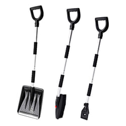 3-In-1 Snow Shovel Set Collapsible Snow Brush Scraper Winter Snow Removal Kit Car Ice Scraper Windshield Scraper Silver