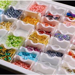 2X 42 Grid Storage Container,Transparent Box Plastic Case Tool