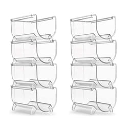 8Pcs Refrigerator Wine Holder,Clear Stackable Plastic Wine Rack Storage Water Bottle Organizer Water Bottle for Fridge