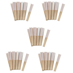 50 Pcs/Lot 21cm White Color Fabric Hand Fan, Silk Hand Fan Wedding Party Promotion Favor