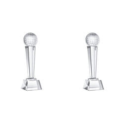 9 x 2.8Inch Crystal Glass Golf Trophy for Adults Kids Golf Tournament