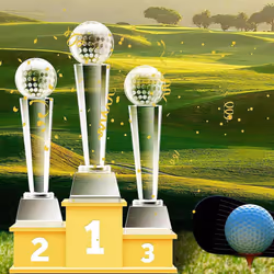 9 x 2.8Inch Crystal Glass Golf Trophy for Adults Kids Golf Tournament
