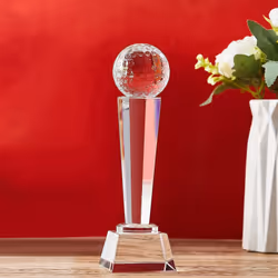 9 x 2.8Inch Crystal Glass Golf Trophy for Adults Kids Golf Tournament