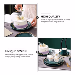 2X Cake Stand Cake Plate Server with Dome Dessert Cake Cover Butter Dish Dome Tray Plate Fruit Platter 6- Inch