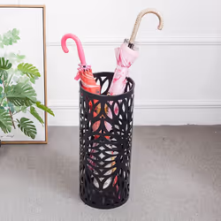 Hollow Umbrella Stand Rack Umbrella Holder for Indoor Long and Short Handle Umbrella Bucket and Storage Organizer White