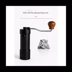 Manual Coffee Grinder Burr Inside Portable Hand Grinder with Double Bearing Positioning for Kitchen Office-Black