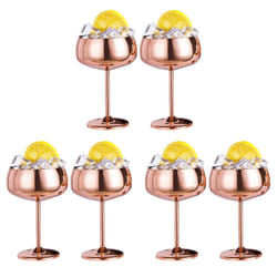 Copper Coupe Champagne Glasses 6 Stainless Steel Vintage Martini Cocktail Glass Wine Goblet