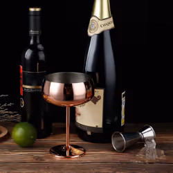 Copper Coupe Champagne Glasses 6 Stainless Steel Vintage Martini Cocktail Glass Wine Goblet