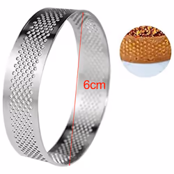 72 Pack Stainless Steel Tart Rings,Perforated Cake Mousse Ring,Cake Ring Mold,Round Cake 6cm