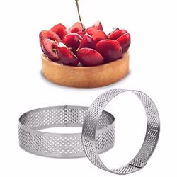 72 Pack Stainless Steel Tart Rings,Perforated Cake Mousse Ring,Cake Ring Mold,Round Cake 6cm