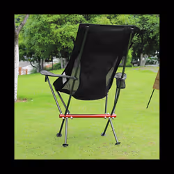 Ultralight Folding Camping Chair High Back Camping Chair Outdoor Camping Beach Picnic Fishing Black