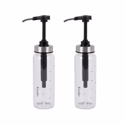 5X Sauce Pump Dispenser with Glass Bottle Leakproof Kitchen Condiment Dispenser for Honey Ketchup Mustard Mayo