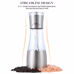 6X Pepper and Salt Grinder 2 in 1,Dual Mill Shaker with Adjustable Coarseness By Ceramic Rotor, Kitchen Accessories
