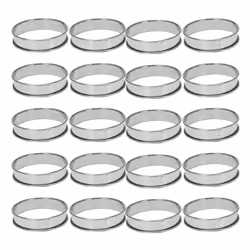 4 Inch Muffin Rings Crumpet Rings, 50 Stainless Steel Muffin Rings Molds Double Rolled Tart Rings Round Tart Ring
