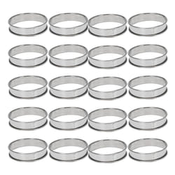 4 Inch Muffin Rings Crumpet Rings, 50 Stainless Steel Muffin Rings Molds Double Rolled Tart Rings Round Tart Ring
