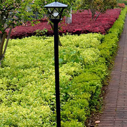 2X 1.5M LED Solar Powered Traditional Garden Lamp Post Lamppost Lantern Light Decor