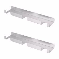2X Pizza Shovel Wall Rack Brushed Stainless Steel Pizza Peel Rack Wall Mounted Hanger Heavy Duty Pizza Shovel Holder