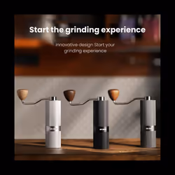 Manual Coffee Grinder with 24 Position Adjustable Espresso Machine Stainless Steel 420 Silver