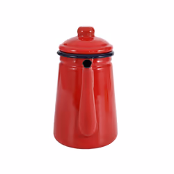 3X 1.1L High-Grade Enamel Coffee Pot pour Over Milk Water Jug Pitcher Barista Teapot Kettle for Gas Stove Red