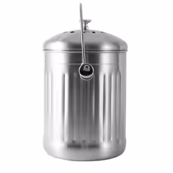 2X Compost Bin, Peel Bucket with Handle and 4 Charcoal Filters, 5 Liters, Easy to Clean