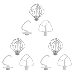 3 x K45DH dough hook, K45B coated flat beater, K45WW wire whisk, fits stand mixer with 4.5 Qt and 5 Qt bowl for