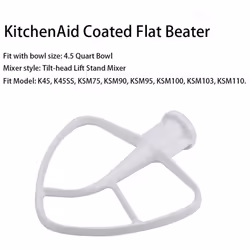 3 x K45DH dough hook, K45B coated flat beater, K45WW wire whisk, fits stand mixer with 4.5 Qt and 5 Qt bowl for