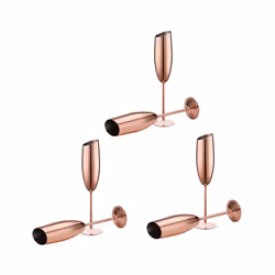 6 stainless steel champagne wine glasses, unbreakable and shatterproof