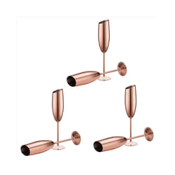 6 stainless steel champagne wine glasses, unbreakable and shatterproof