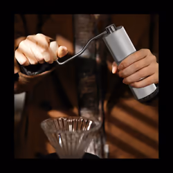 Manual Coffee Grinder with 24 Position Adjustable Espresso Machine Stainless Steel 420 Grey