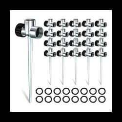 30 Pack 1/2 Inch Sprinkler Spike Base Zinc Flow Thru Lawn Watering Sprinkler for Lawn and Garden Sprinklers