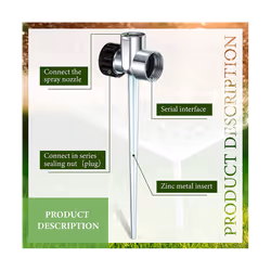 30 Pack 1/2 Inch Sprinkler Spike Base Zinc Flow Thru Lawn Watering Sprinkler for Lawn and Garden Sprinklers