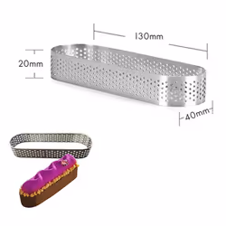60Pcs Oval Tartlet Molds Perforated Tart Molds for Baking Stainless Steel Round Form Ring for Tart Mousse Pies Quiche