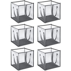 6 Pcs Popup Laundry Hamper Small Collapsible Laundry Baskets with Handles, Portable Mesh Laundry Hamper Gray