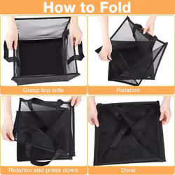 6 Pcs Popup Laundry Hamper Small Collapsible Laundry Baskets with Handles, Portable Mesh Laundry Hamper Gray