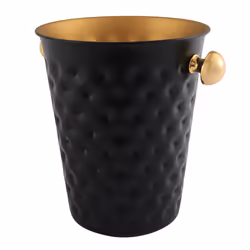 2X Stainless Steel Hammered Ice Bucket Wine Champagne Bucket Home Hotel Ice-Cube Supplies KTV Supplies,Black