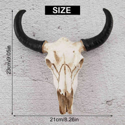 5X Resin Longhorn Cow Head Wall Hanging Decor 3D Animal Wildlife Sculpture Figurines Crafts Horns Decor