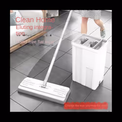 Lazy Floor Mop Flat Mop -Washing Mopping Artifact Microfiber Cloth Mop with Bucket Household Mops